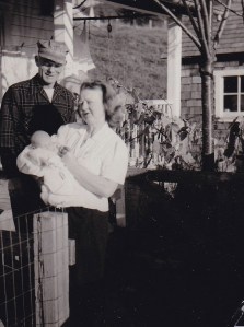Grandpa and Grandma with my brother in Oakville, circa 1954